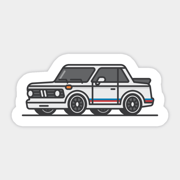 Car Series - ‘72 BMW 2002 TURBO Sticker by Stevectors